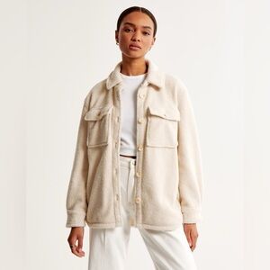 Abercrombie White Sherpa Jacket